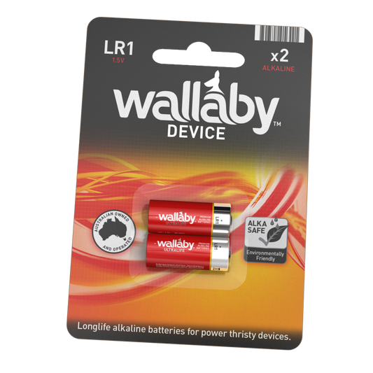 2 Packs Wallaby Alkaline LR1 (2 Batteries in a pack)