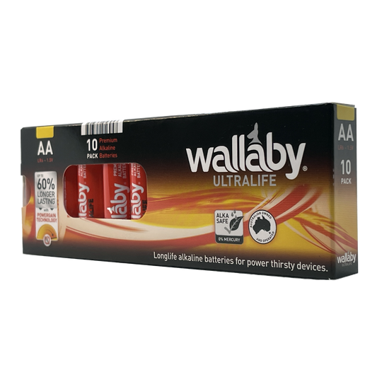 2 Packs Wallaby Alkaline AA (10 Batteries in a pack)