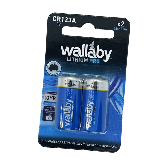 2 Packs Wallaby Lithium Pro CR123A 3V (2 Batteries in a pack)